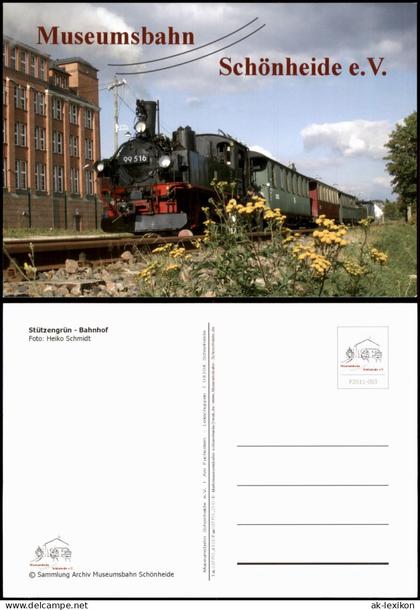 Ansichtskarte Stützengrün Dampflok 99 516 am Bahnhof Stützengrün 2011