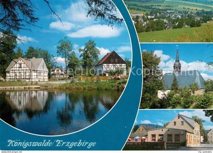 Brettmuehle Koenigswalde Teilansicht Fachwerkhaeuser Dorfkirche Deutsches Haus