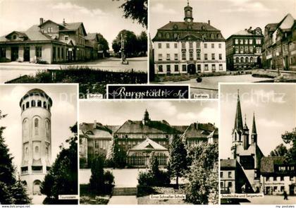 Burgstaedt Sachsen Bahnhof Rathaus Taurastein Ernst Schneller Schule Stadtkirche
