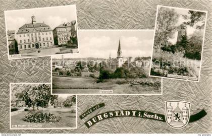 Burgstaedt Sachsen Rathaus Teilansicht Tourastein Karl Liebknecht Heim