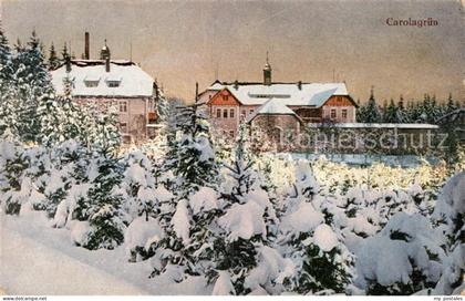 Carolagruen Schoenheide Erzgebirge Heilstaette im Winter