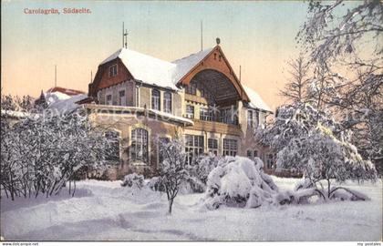 Carolagruen Schoenheide Erzgebirge Heilstaette im Winter