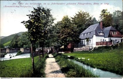 CPA Albernau Zschorlau Erzgebirgskreis, Bockau, Wehr, Flößgraben, Gasthaus Rechenhaus