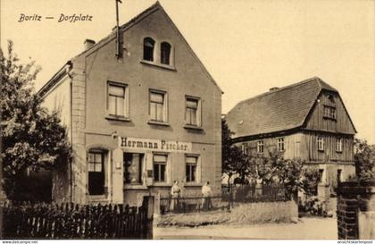 CPA Boritz Hirschstein Sachsen, Dorfplatz, Geschäftshaus Hermann Fischer