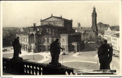 CPA Dresden Altstadt, Opernhaus, Theater, Architektur, Statue, Aussicht