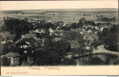 CPA Freiberg in Sachsen, Freiberg Friedeburg, Landschaft, Häuser, Bäume, Wasser