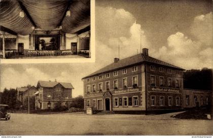 CPA Großharthau in Sachsen, Gasthof zur Erholung, Gebäude, Veranstaltungsraum im oberen Bild