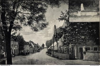 CPA Herzogswalde Wilsdruff Sachsen, Straßenpartie im Ort, Denkmal