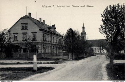CPA Heyda Hirschstein in Sachsen, Schule, Kirche