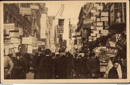 CPA Leipzig, Petersstraße nach dem Markte zu, Fahnen