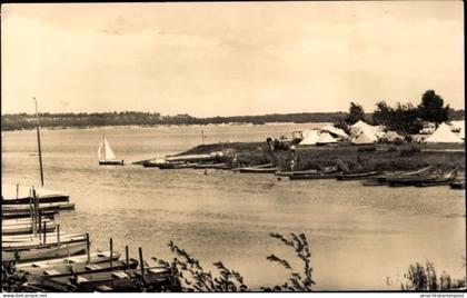 CPA Lohsa in der Oberlausitz, Knappensee, Campingplatz, Boote