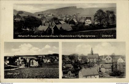 CPA Oberchrinitz Crinitzberg in Sachsen, Ortsansicht, Unterdorf, Oberdorf, Mitteldorf