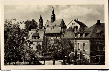 CPA Obercrinitz Crinitzberg, Wohnhäuser, Kirchturm