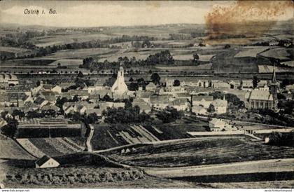 CPA Ostritz in der Oberlausitz, Gesamtansicht, Kirchen