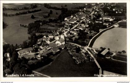 CPA Purschwitz Kubschütz i.d. Lausitz, Fliegeraufnahme