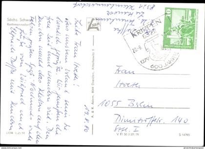 CPA Rathmannsdorf in Sachsen, Blick zur Brücke, Teilansicht, Fliegeraufnahme