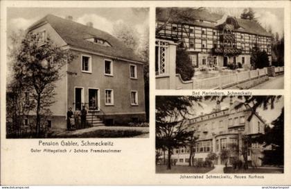 CPA Schmeckwitz Oberlausitz,Pension Gabler, Bad Marienborn, Johannisbad, Neues Kurhaus