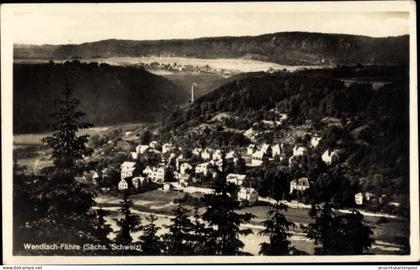 CPA Wendischfähre an der Elbe Rathmannsdorf Sachsen, Panorama