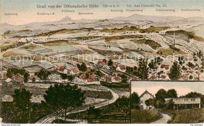 Dittersdorf Loessnitz Erzgebirge Panorama von der Dittersdorfer Hoehe