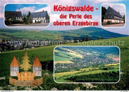 Koenigswalde Erzgebirge Panorama Teilansichten Waldhufendorf mit Poehlberg