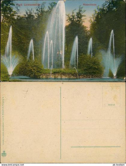 Lichtenwalde-Niederwiesa Wasserkünste Springbrunnen Fontaine Park 1910