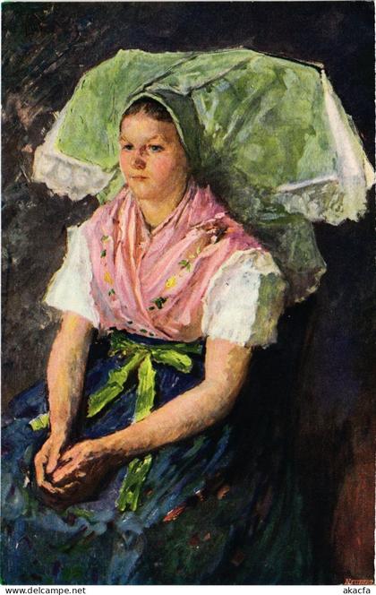 PC GERMANY LUDVÍK KUBA SORBIAN FOLKLORE LUSATIA ART (a80384)