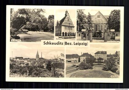 Schkeuditz, Bez. Leipzig, Rathaus, Marktplatz, Krankenhaus, Teilansicht
