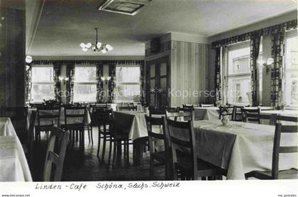 Schoena Elbe Reinhardtsdorf-Schoena Sachsen Linden-Cafe Innenraum Gastraum Tisch