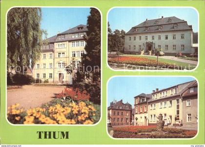 Thum Erzgebirge Maxim Gorki Schule Rathaus Rathausplatz