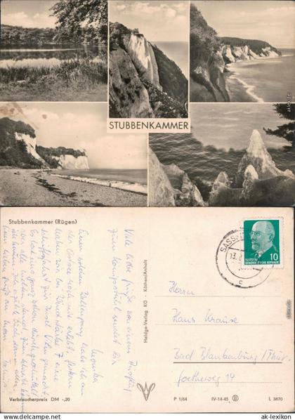 Ansichtskarte Stubbenkammer-Sassnitz Saßnitz Stubbenkammer 1964