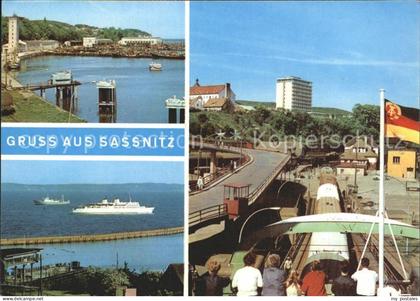 Sassnitz Ostseebad Ruegen Fischereihafen MS Sassnitz Blick vom Faehrschiff