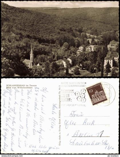 Ansichtskarte Schlangenbad Blick vom Wilhelmsfelsen 1965