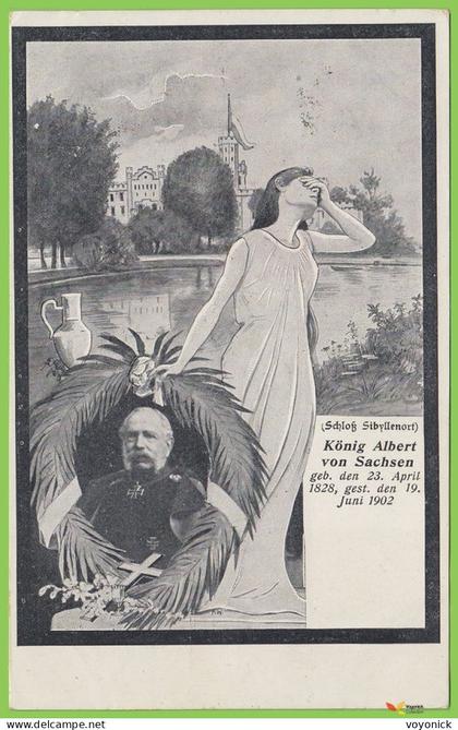 voyo SZCZODRE (SIBYLLENORT i. Schl.) Schloss / König Albert v. Sachsen gest. 19 Juni 1902 Unused