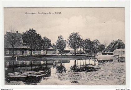 39072424 - Schoenwalde mit Partie am Teich gelaufen, ca. 1910. Gute Erhaltung.