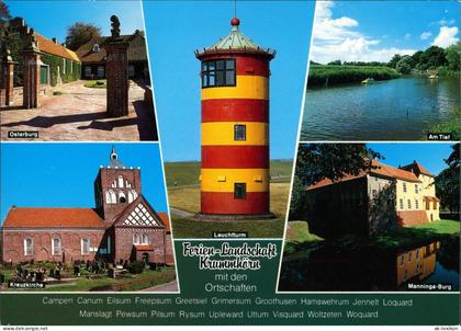 Greetsiel-Krummhörn Leuchtturm, Osterburg, Kreuzkirche, Tief, Manninga-Burg 1991