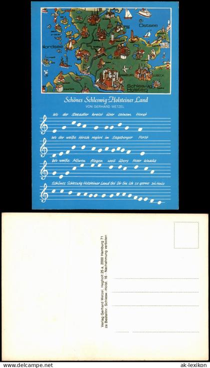 Schleswig Holstein Lied-AK Schönes Schleswig-Holstein  GERHARD WETZEL 1970