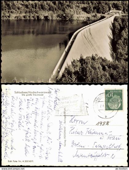 Ansichtskarte Schluchsee Schluchsee - Staumauer 1959