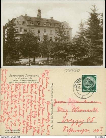 Ansichtskarte Schmeckwitz (Oberlausitz) Smjekecy Johannisbad 1934