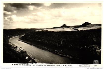 Schmilka, Elbtal mit Zirkestein und Kaiserkrone, 1943