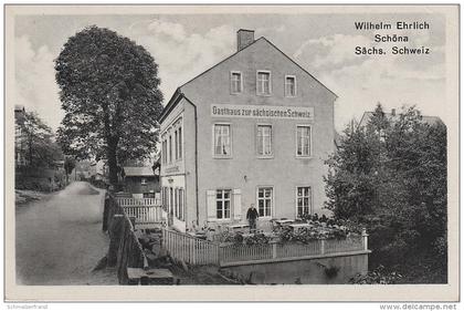 AK Schöna Gasthaus zur Sächsischen Schweiz Zirkelstein ? Ehrlich bei Reinhardtsdorf Krippen Schmilka Cunnersdorf