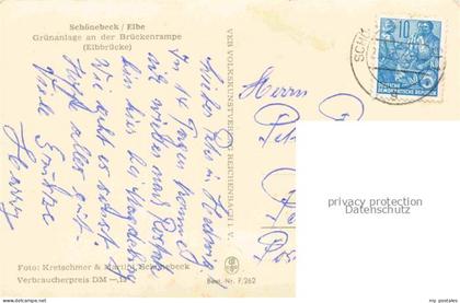 Schoenebeck Elbe Sachsen-Anhalt Gruenanlage Brueckenrampe Elbbruecke Elbe Park W