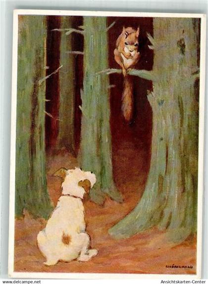 39839874 - Unerreichbar Hund Eichhoernchen Verlag Josef Mueller Nr. 14032