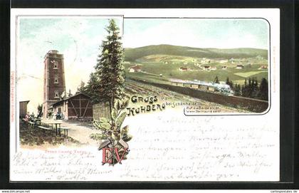 AK Stützengrün, Gasthaus Kuhberg bei Schönheide, Prinz Georg Turm