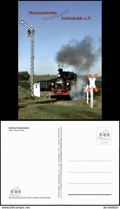 Ansichtskarte .Sachsen Dampflokomotive an der Einfahrt zur Museumsbahn 2016