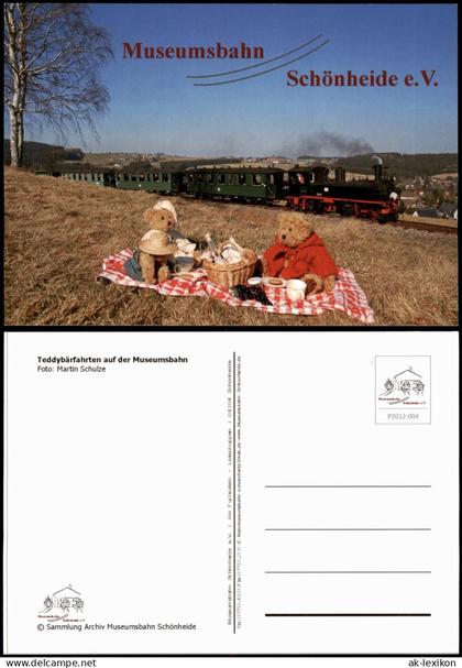 Ansichtskarte .Sachsen Teddybärfahrten auf der Museumsbahn 2012
