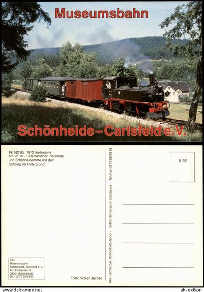 Ansichtskarte Schönheide (Erzgebirge) Museumsbahn Dampflokomotive 1999