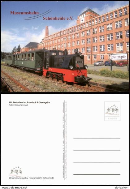 Stützengrün Diesellok der Museumsbahn im Bahnhof Stützengrün 2015