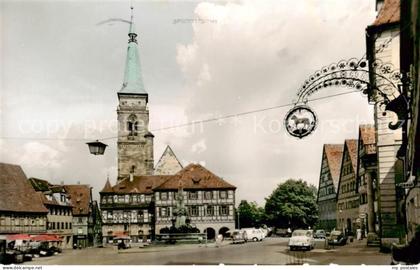 Schwabach Marktplatz mit Rathaus und St Johanniskirche