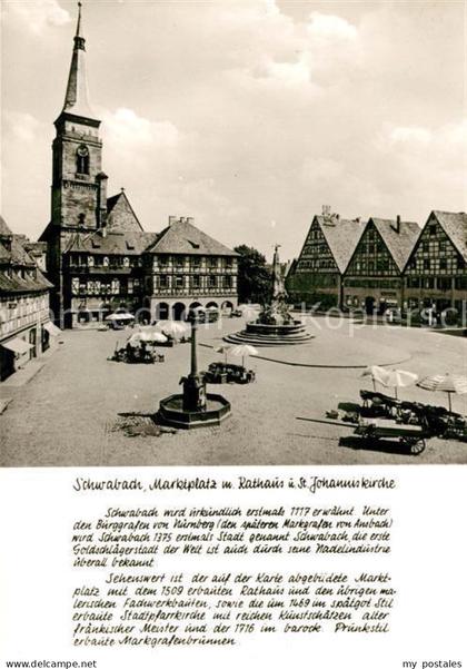Schwabach Marktplatz und Rathaus mit St Johanneskirche