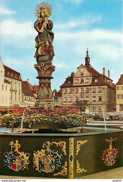 CPM Schwaebisch Gmuend Marienbrunnen u. oberer Marktplatz mit Rathaus